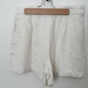 White A&F Linen Shorts